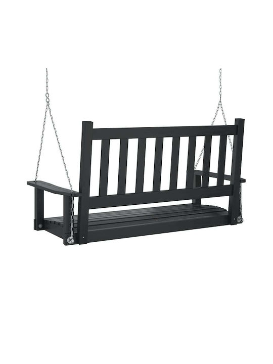 Leagăn suspendat cu pernă 2 sloturi Metal Negru Rezistență până la 220kg L115xL65xH63cm