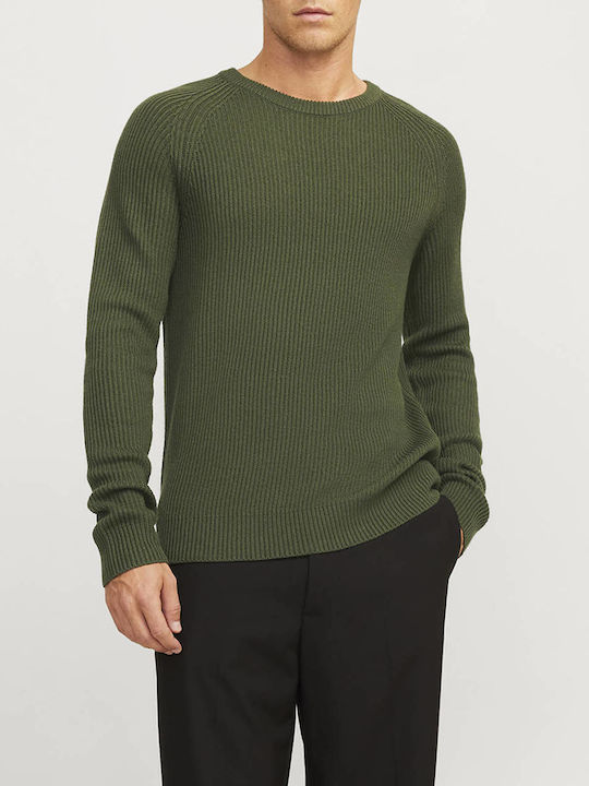 Jack & Jones Crew Neck Men's Long Sleeve Sweater Kombu Green