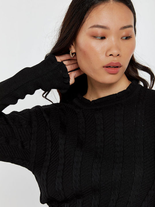 Knitted Blouse with Braids in Dusty Pink