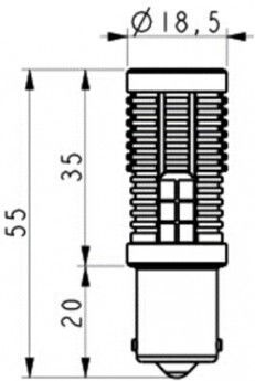 Lămpi Autoturismului PY21W-BAU15s / P21W LED Portocaliu 12-24V 20.4W 1buc