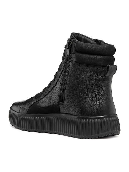 D Graisy Leather Women's Ankle Boots Black