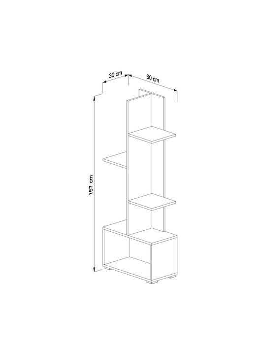 Bookcase Trivio White-atlantis Green 50x25x127cm