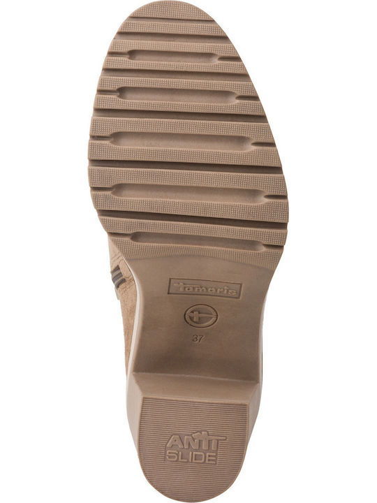 Leder Stiefeletten Damen Beige