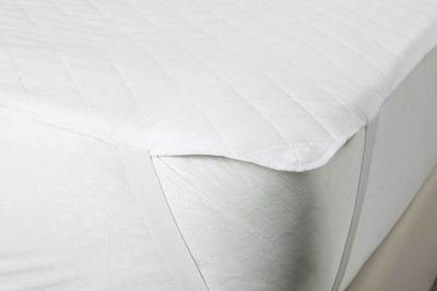 La Luna Double Waterproof Jersey Mattress Cover with Elastic Straps White 150x200cm