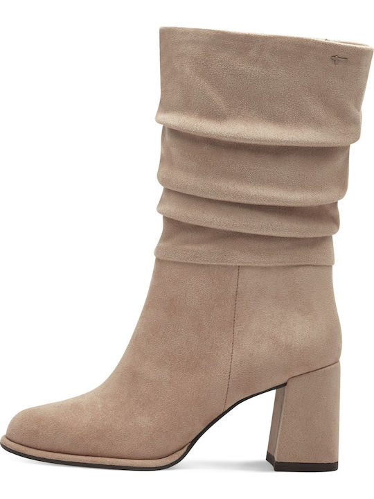 Women's Ankle Boots with Medium Heel Beige