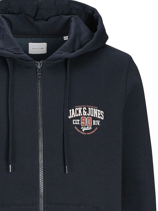 Jack & Jones Sweat Men's Sweatshirt Jacket with Hood Dark Navy