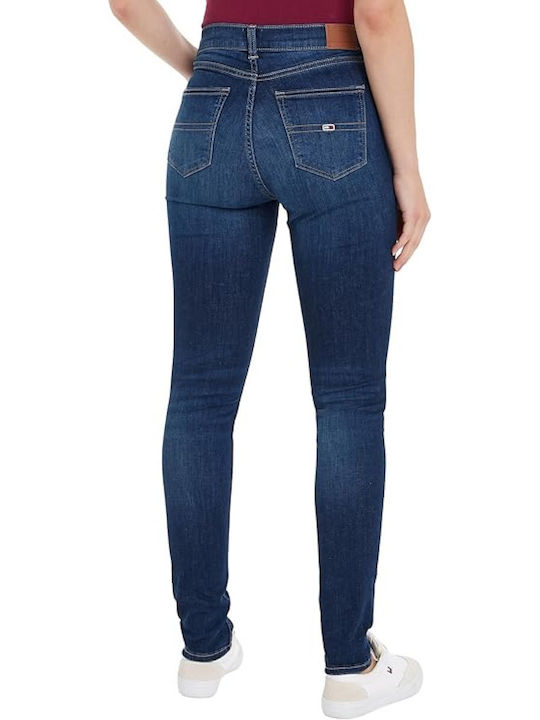 Tommy Hilfiger Blugi pentru femei Talie medie cu croială skinny denim închis