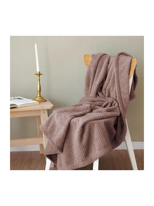 TnS Popcorn Velvet Single Blanket 150x220cm Dusty Pink