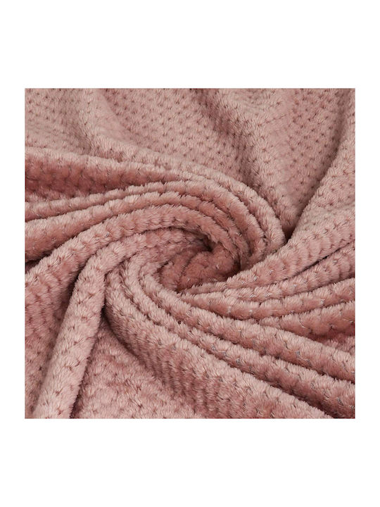 TnS Popcorn Velvet Single Blanket 150x220cm Dusty Pink