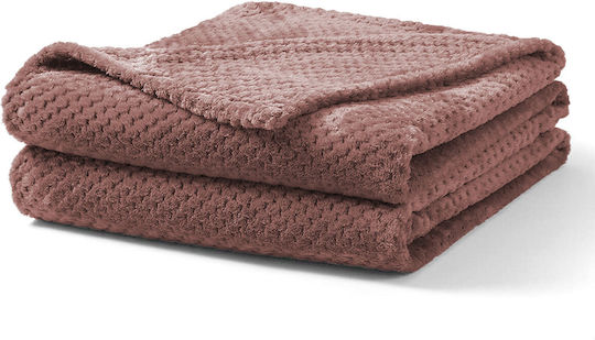 TnS Popcorn Κουβέρτα Βελουτέ Μονή 150x220εκ. Dusty Pink