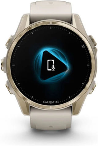 Garmin Fenix 8 Неръждаема стомана 43мм Водоустойчив Смартчасовник с Пулсомер (Sapphire, Soft Gold With Fog Grey/dark Sandstone Silicone Band)