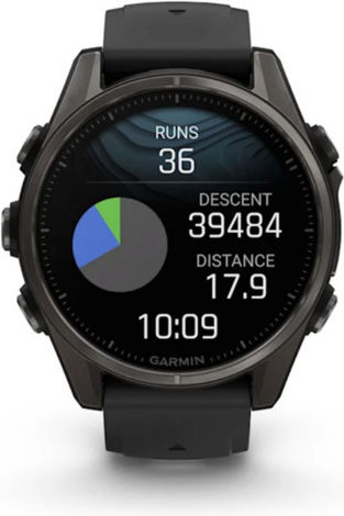 Garmin Fenix 8 Titanium 43mm Waterproof Smartwatch with Heart Rate Monitor (Sapphire, Carbon Grey Dlc Titanium With Black/pebble Grey Silicone Band)