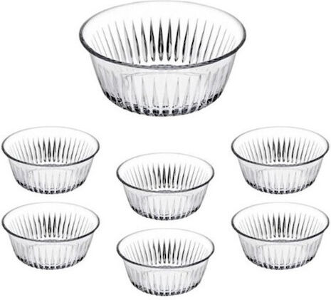 Servierschüssel Rund Glas Transparent 7Stück Servierschüssel Rund Glas Transparent 7Stück