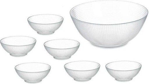 Servierschüssel Rund Glas Transparent 7Stück Servierschüssel Rund Glas Transparent 7Stück