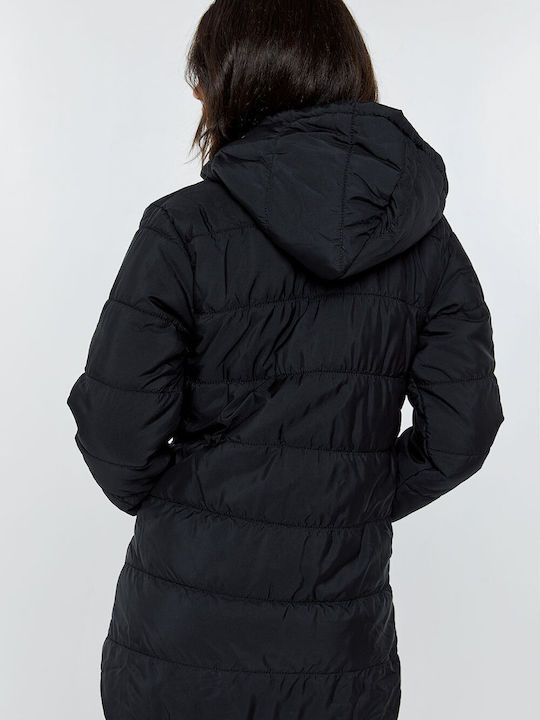 Women's Short Puffer Jacket for Winter with Hood HAKI