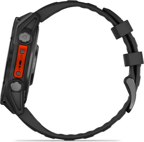 Garmin Fenix 8 Stainless Steel 47mm Waterproof Smartwatch with Heart Rate Monitor (Slate Grey With Black Silicone Band)