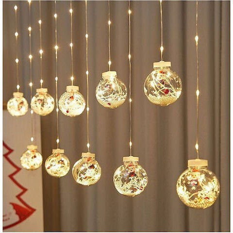 10 Lights LED White type Curtain 1pcs