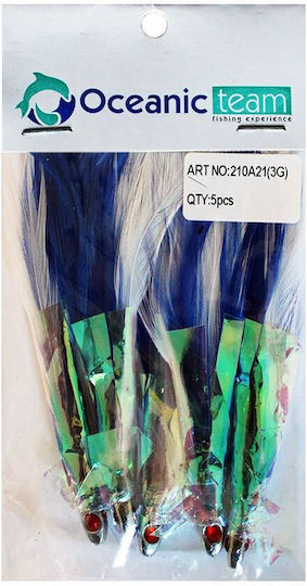 Oceanic Team Jig Feathers for Bonito 5 pcs Pa_color White