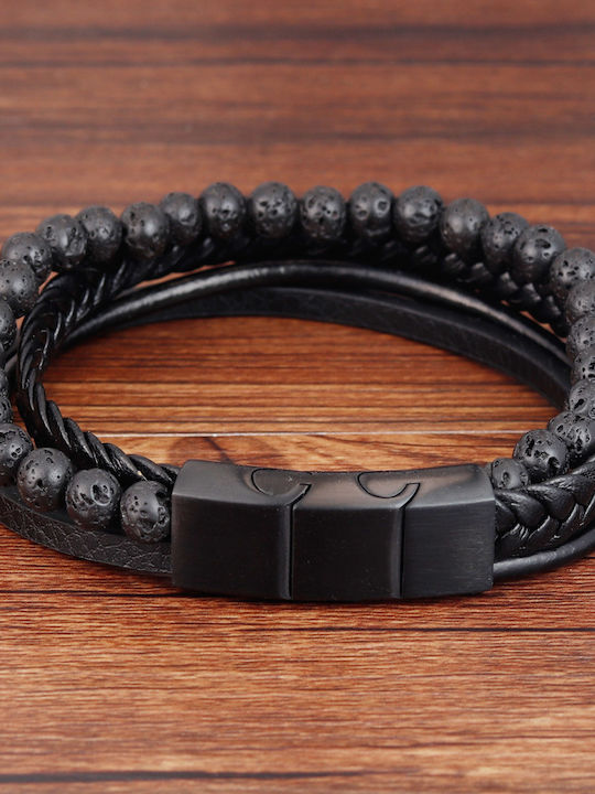 Legend Accessories Ανδρικό Βραχιόλι από Δέρμα 23cm