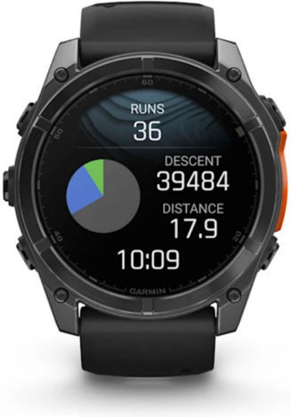 Garmin Fenix 8 Stainless Steel 51mm Waterproof Smartwatch with Heart Rate Monitor (Slate Grey With Black Silicone Band)