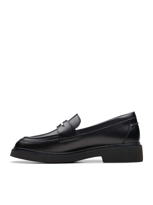 Edge Leather Women's Loafers in Black Color