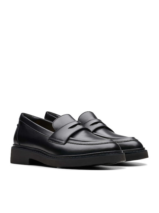 Edge Leather Women's Loafers in Black Color