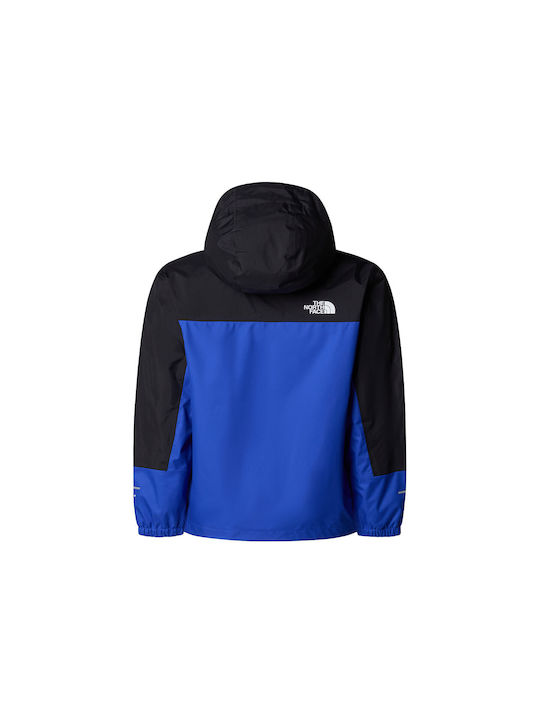 The North Face Αδιάβροχο Παιδικό Casual Μπουφάν Αντιανεμικό με Κουκούλα Μπλε Antora