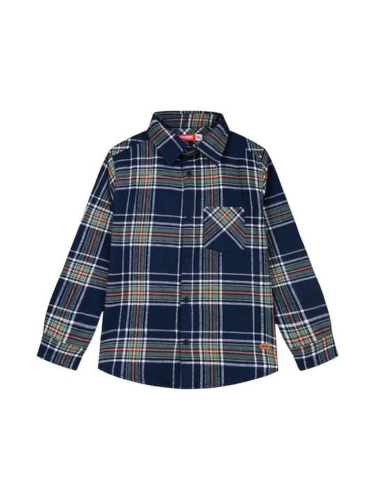 Energiers Kids Checked Shirt Navy Blue