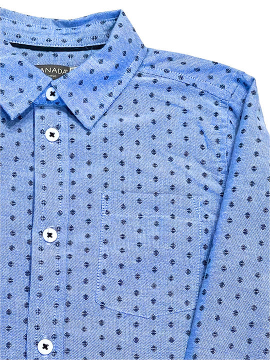 Canada House Kids Polka Dot Shirt Light Blue