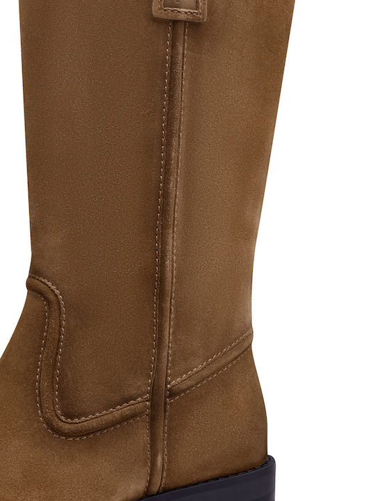 Leder Damenstiefel Cowboy Braun