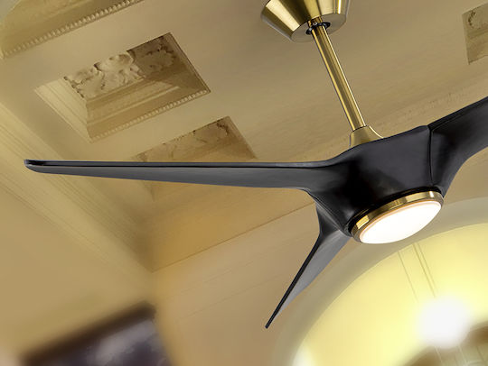 Alisios Ανεμιστήρας Οροφής 152cm με Φως Μαύρος / Μπρούτζινος