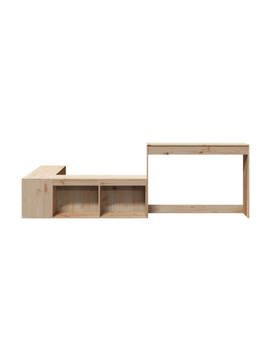 Παιδικό Γραφείο από Μασίφ Ξύλο Μπεζ 99.5x29x75cm