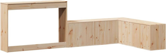 Kids Desk made of Solid Wood Beige 99.5x29x75cm
