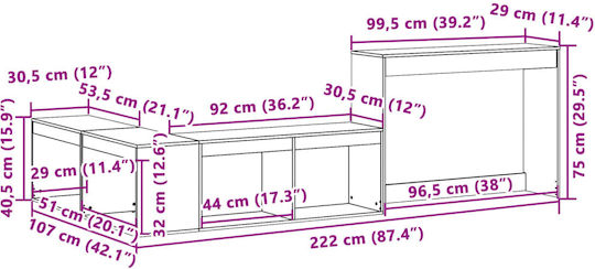 Kids Desk made of Solid Wood Beige 99.5x29x75cm