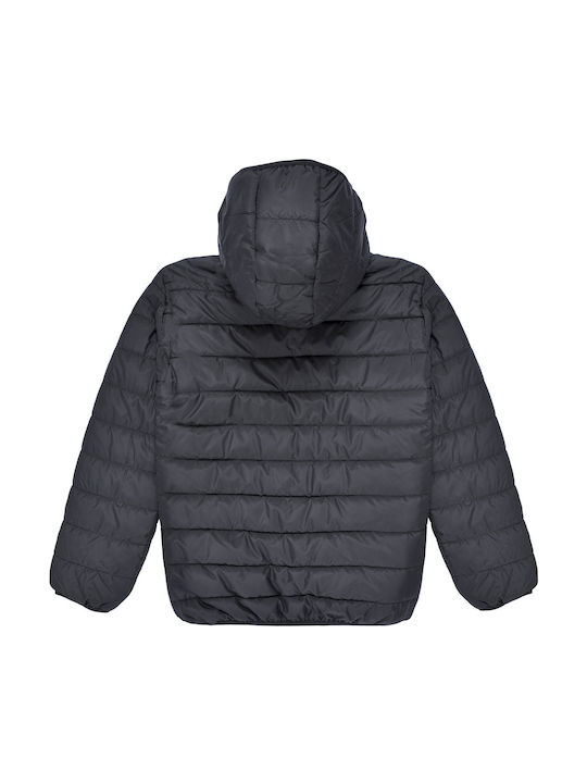 Kids' Quilted Jacket with Hood Black