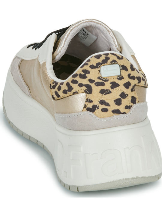 Damen Flatforms Sneakers Gold / Leopard