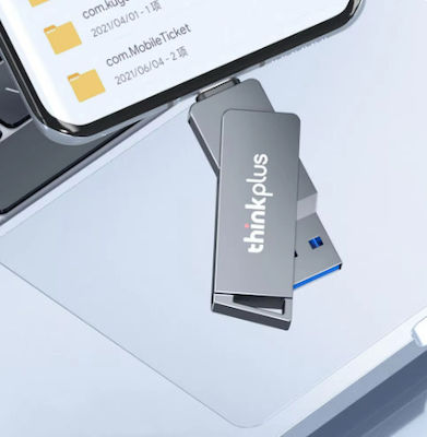 Lenovo Thinkplus 64ГБ USB 2.0 Стик с връзка USB-A & USB-C Сив