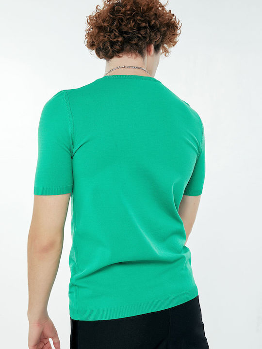 Kurzarm Herrenbluse Grün