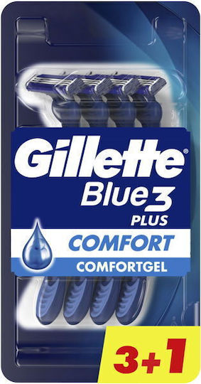 Gillette Blue3 Plus Comfort Razor cu Capete de schimb 3 lame 4buc