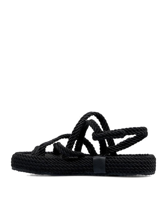Flache Sandalen für Damen in Schwarz Farbe