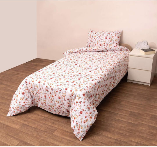 Viopros Single Set with Elastic Band White 100x200cm