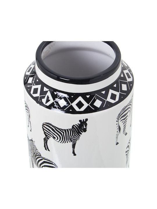 Vase Alexandra House Living Weiß Keramik Zebra 16 x 16 x 29 cm