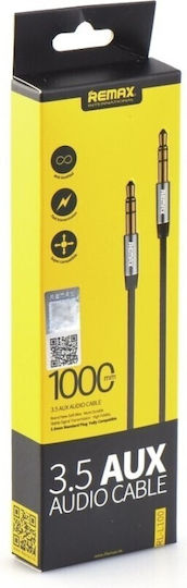 Remax Καλώδιο Ήχου 3.5mm male - 3.5mm male Ασημί 1m