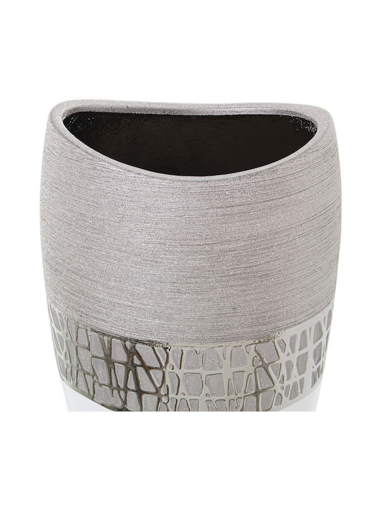 Vase Alexandra House Living Silber Keramik 13 x 18 x 36 cm