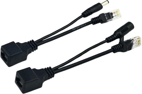 Ez-poeppb1 10/100m Passive PoE Injector + Splitter Pair Cat5 Black