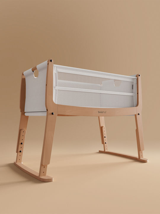 Snuz Cradle with Mattress and Side Opening Natural