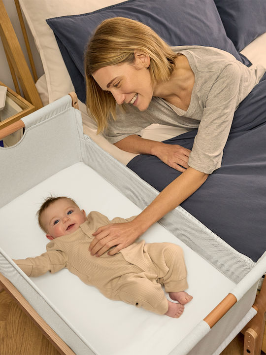 Snuz Cradle with Mattress and Side Opening Natural