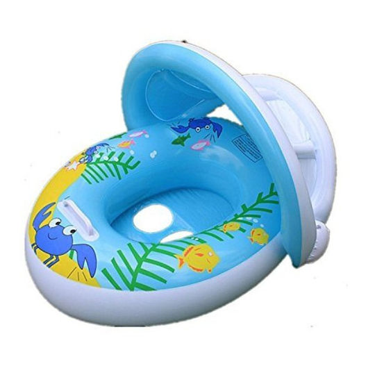 Schwimmtrainer Swimtrainer mit Sonnenschutz Hellblau Baby