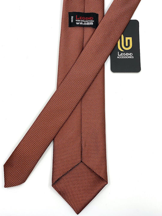 Legend Accessories Oxford Σετ Ανδρικής Γραβάτας Μονόχρωμη Κεραμιδί με Μαντήλι