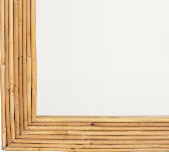 HomeMarkt Reflect Καθρέπτης Τοίχου Τοξωτός με Μπεζ Rattan Πλαίσιο 60x100cm